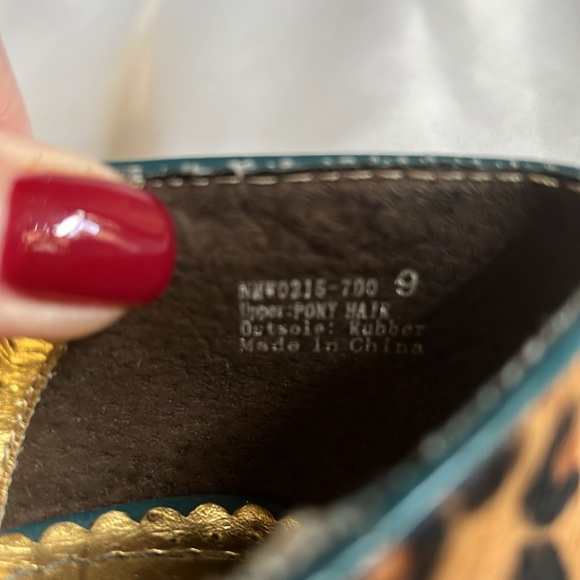 Naughty Monkey Leopard Open Toe Platform Stacked Peep Toe Heels with buckle sz9 - Picture 7 of 7